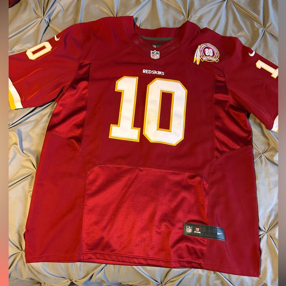 NFL Burgundy #10 Football Jersey with White and Gold Accents